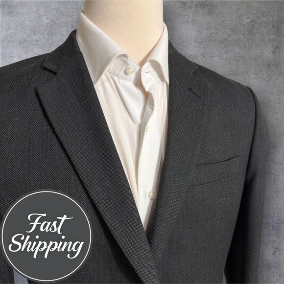BANANA REPUBLIC Tailored fit Mens Blazer Sport Coat 2-Button Jacket 42S Gray - Picture 1 of 14